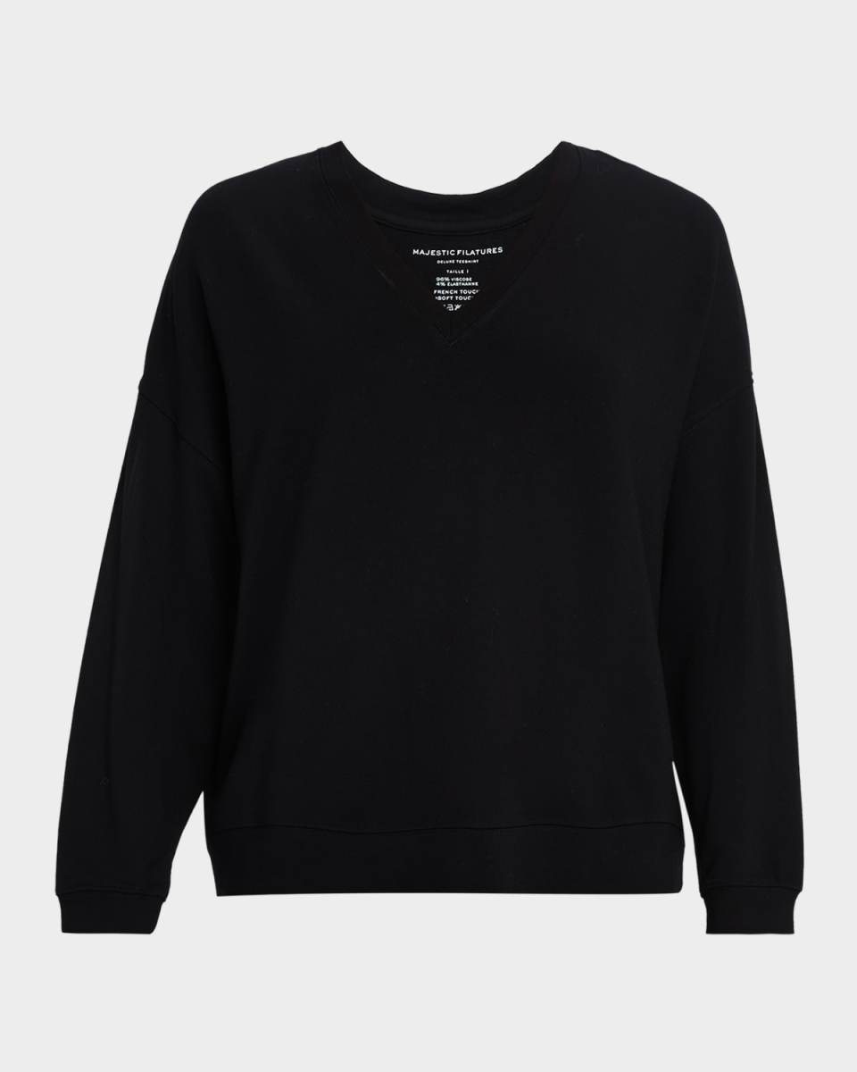 French Terry Long-Sleeve Sweater